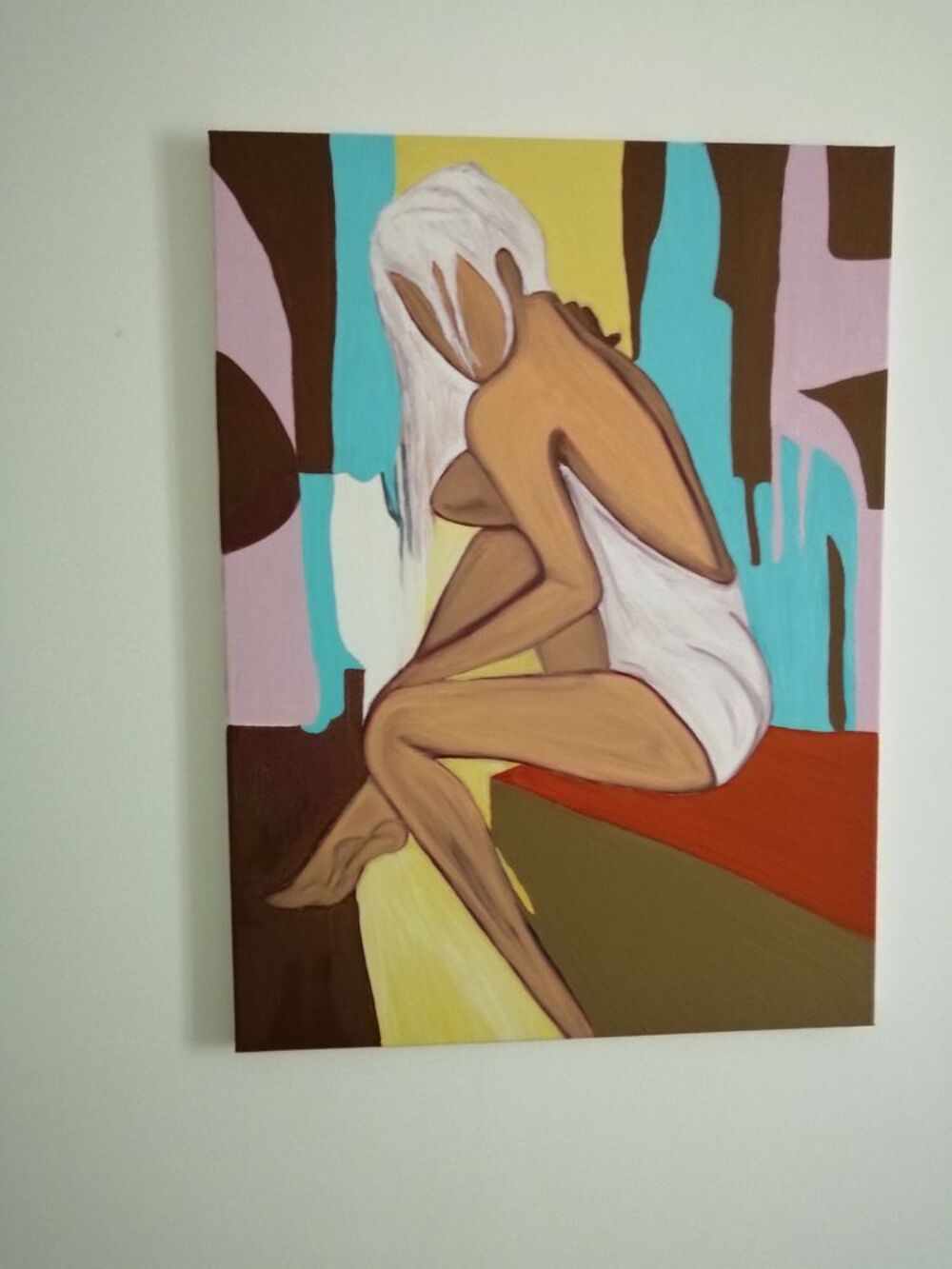 TABLEAU A L HUILE SUR TOILE COTON PENSIFVE Décoration