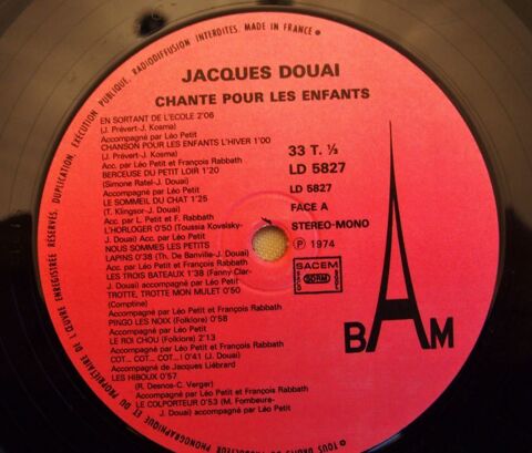 Vinyl Jacques DOUAI  chante pour les enfants 5 Lille (59)
