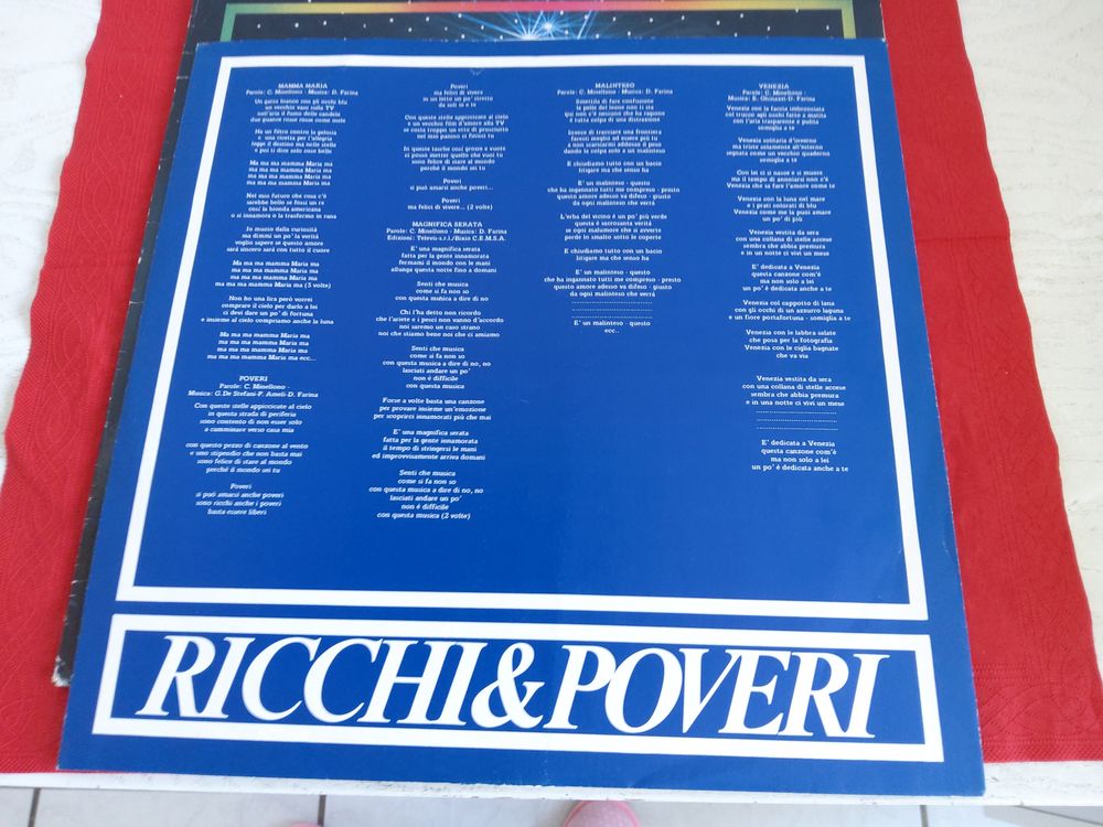 33 tours vinyle RICCHI &amp; POVERI CD et vinyles
