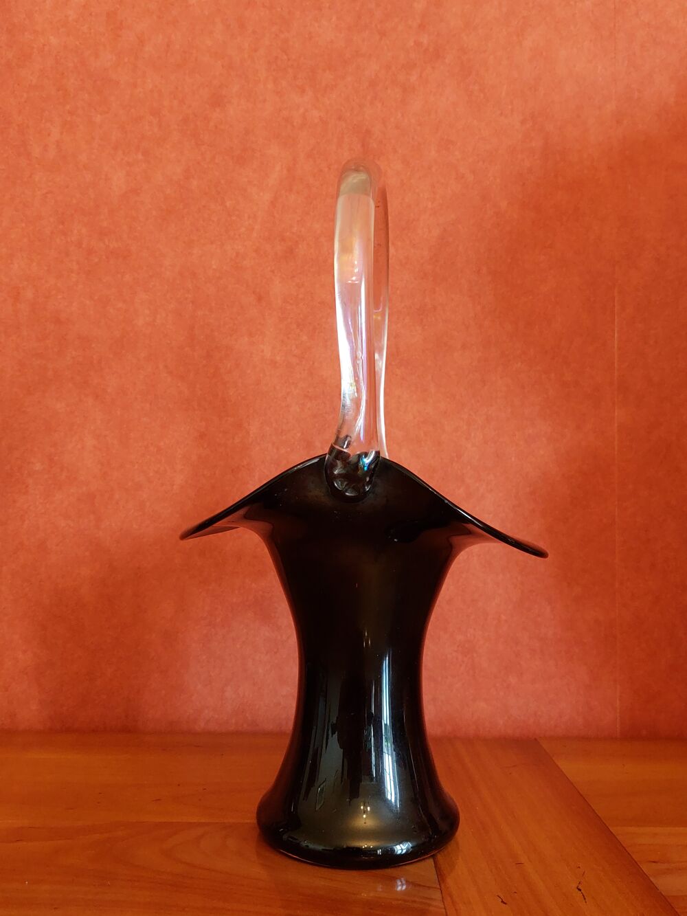 Vase opaline noir 1930 Dcoration