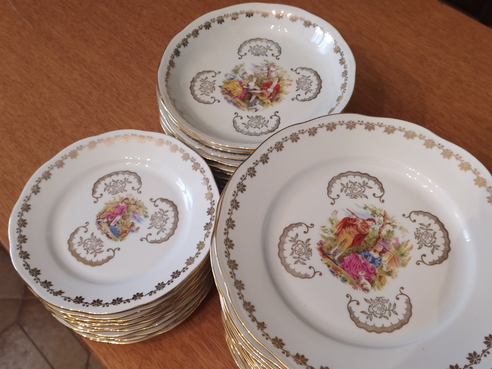 Assiettes porcelaine style du Berry " champ&ecirc;tre" Cuisine