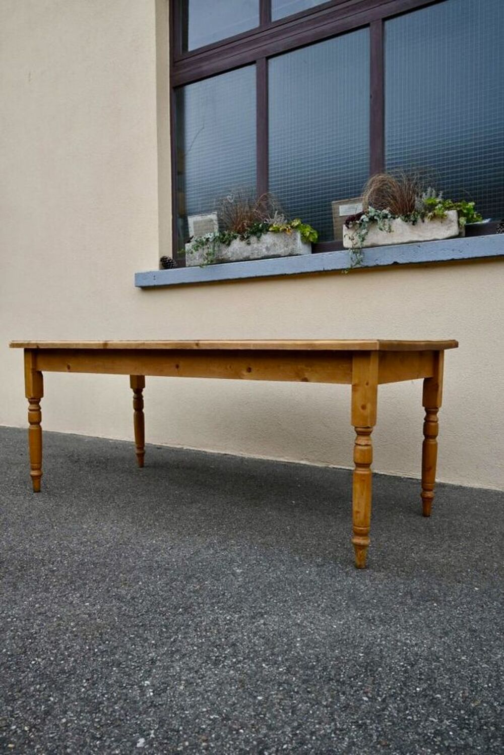 Table ancienne de ferme ou de bistrot en bois massif sapin Meubles