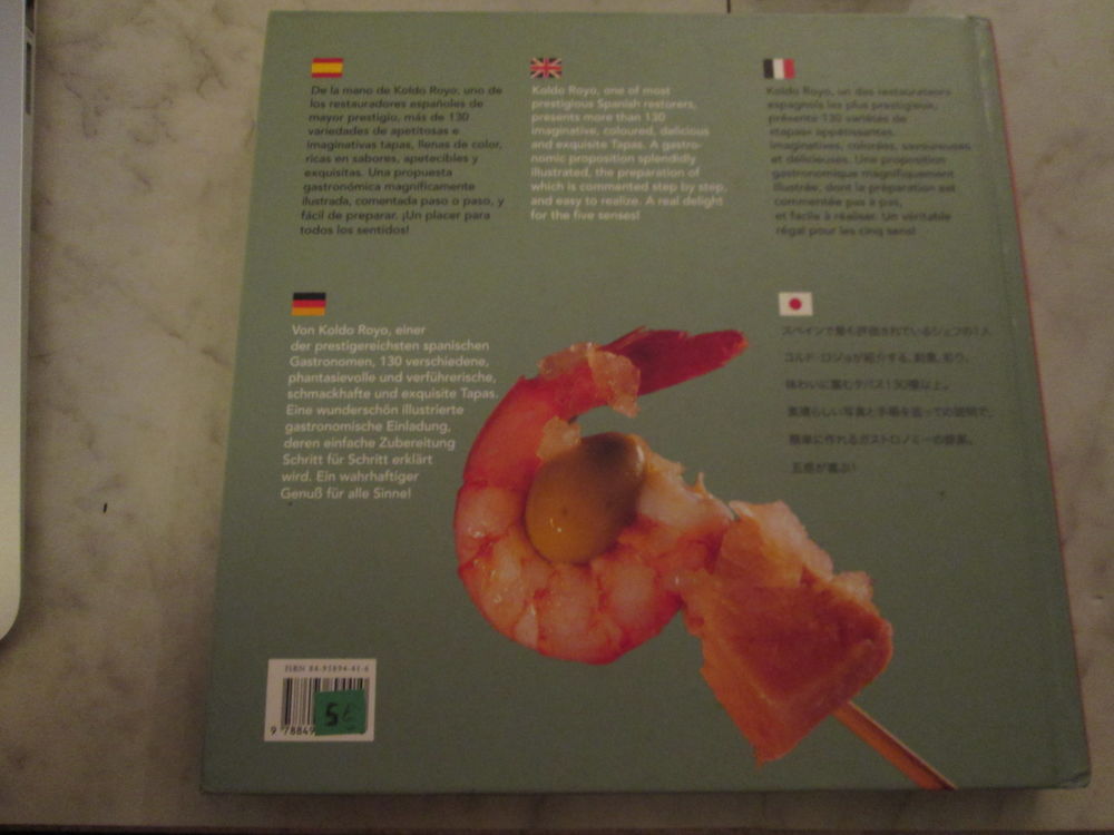 Livre de recettes Tapas (koldo Royo) multilingue Livres et BD