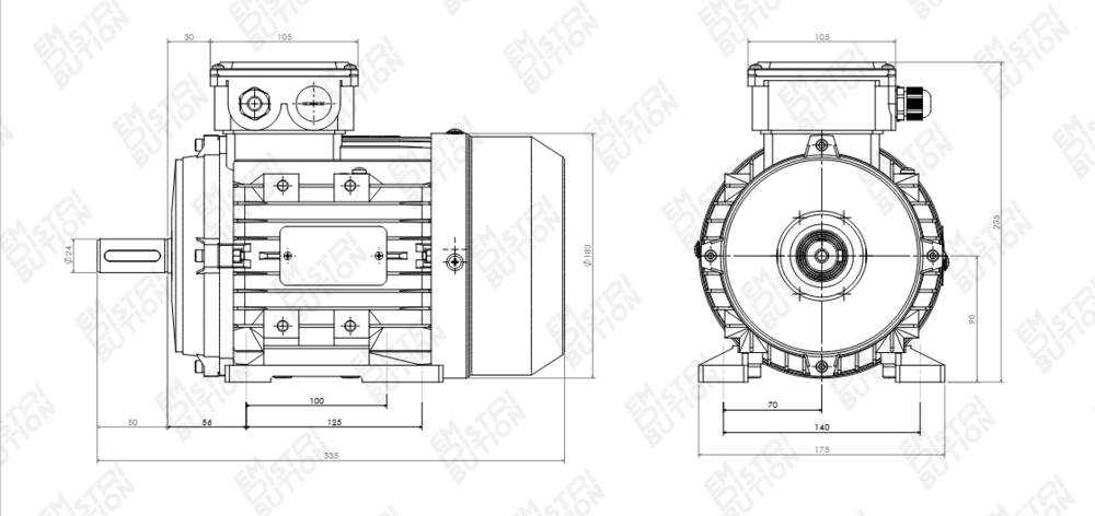 Moteur triphase ABB 90L1 2.2 kw 2875t/mn 3cv Bricolage