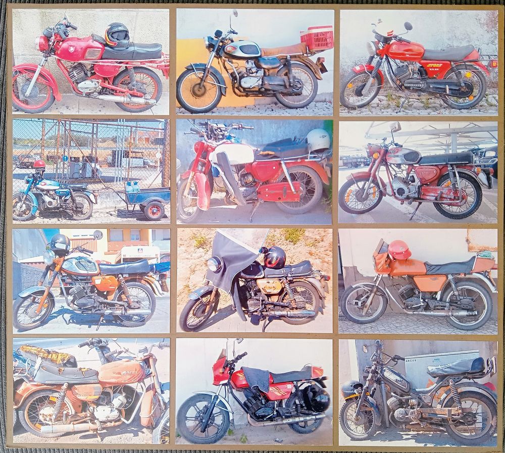 Panneau 12 photos motos anciennes Dcoration