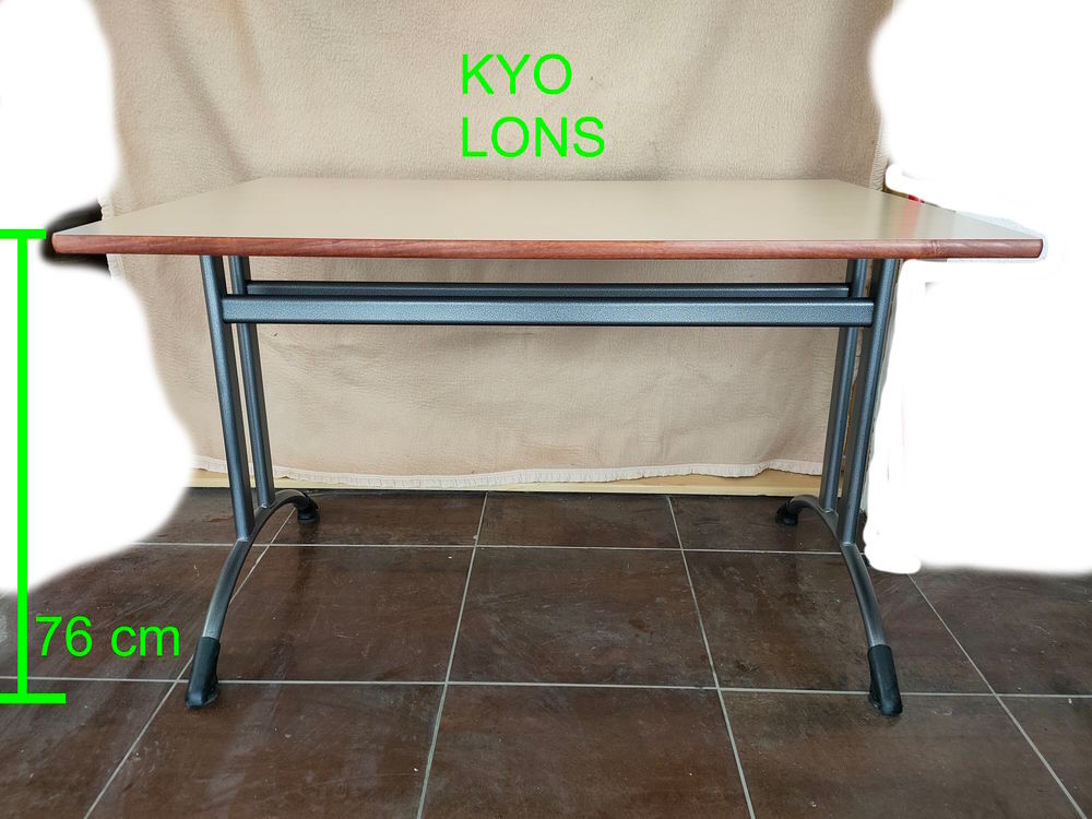 Table rectangulaire bureau 120x80 cm, blanc beige gris bois Meubles