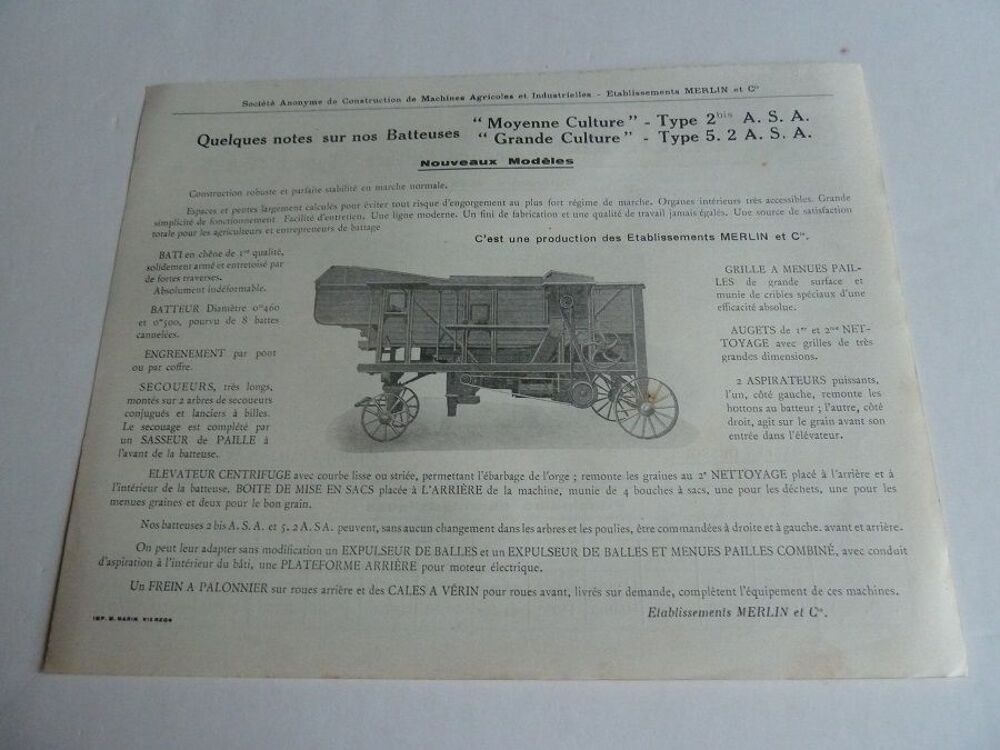 Prospectus documentation de Batteuse MC et GC 