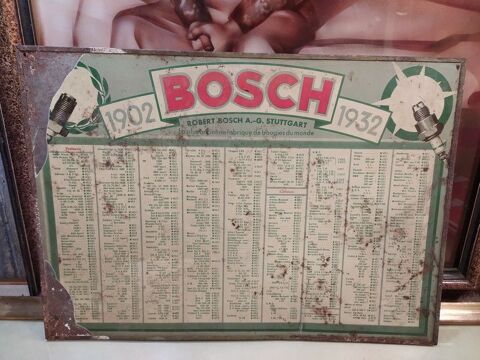 Rare et Ancienne T�le Publicitaire Bougies Bosch 1902-1932 80 Loches (37)