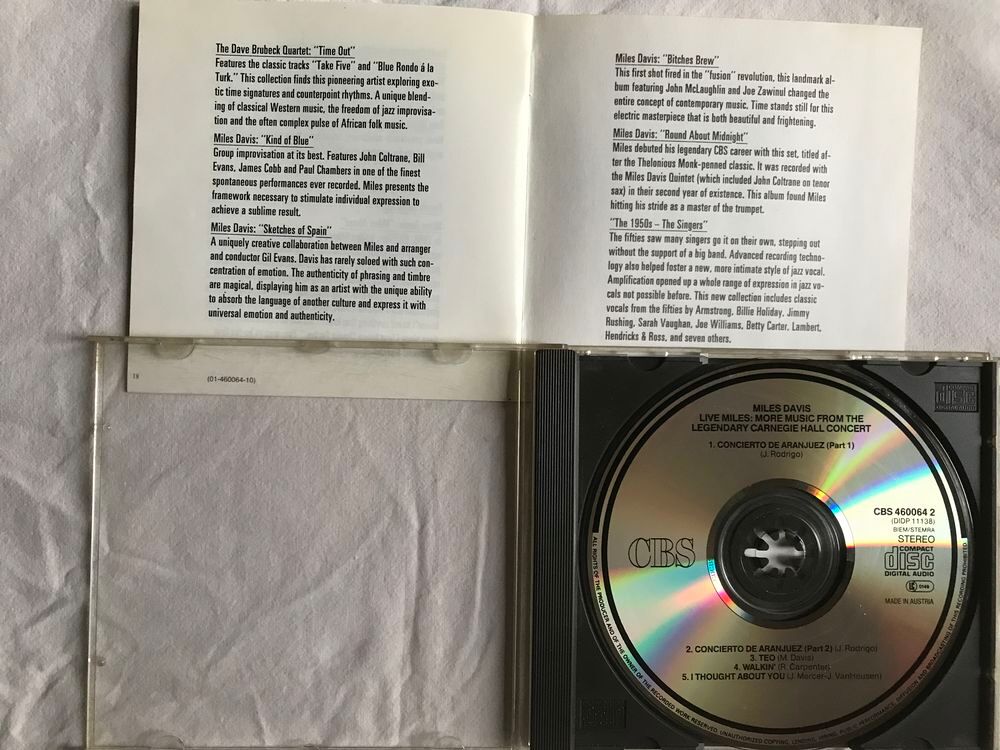 CD Miles Davis Music From The Legendary Carnegie Hall Concer CD et vinyles