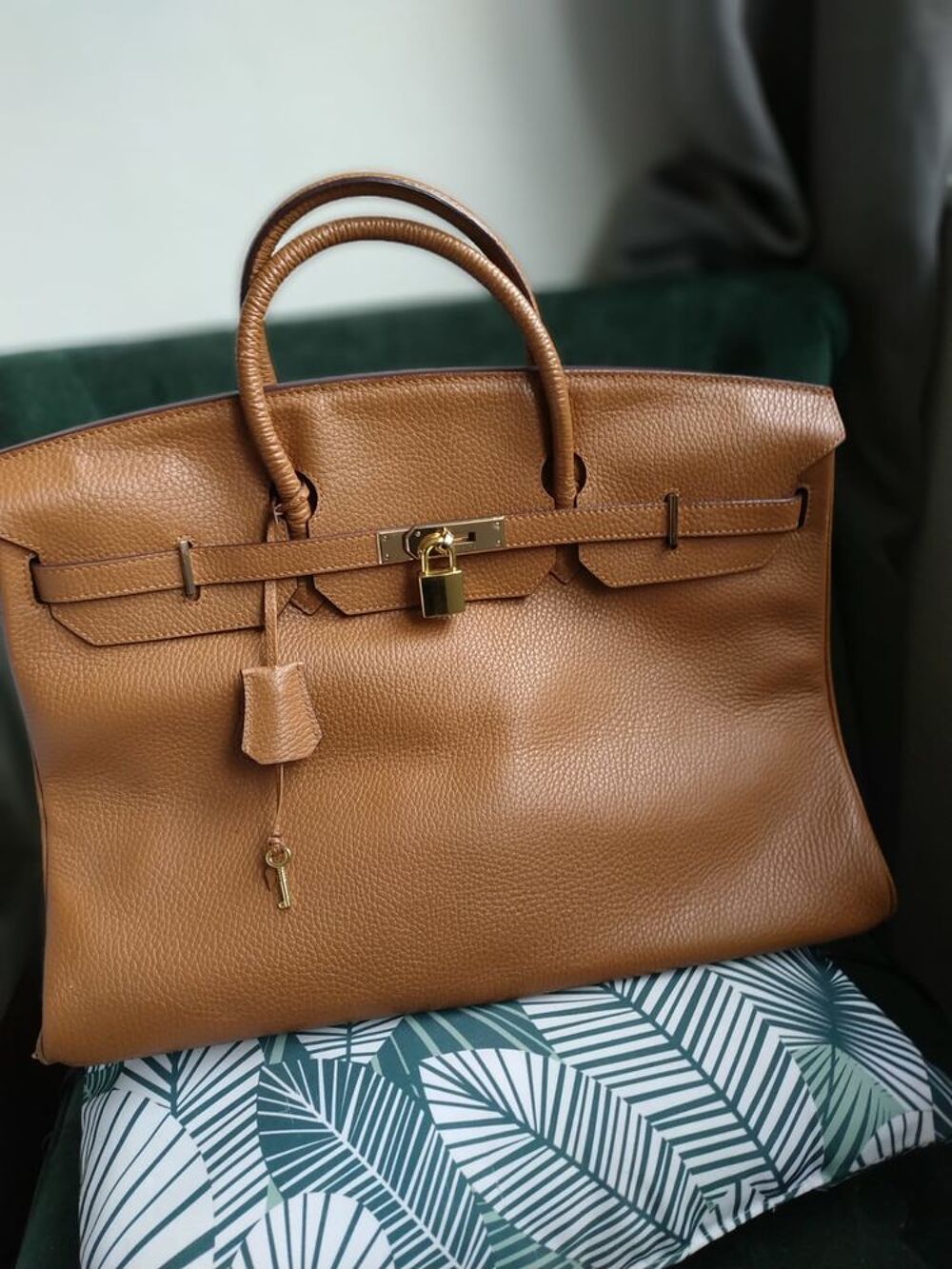 Sac type Birkin 40cm Cuir v&eacute;ritable Maroquinerie