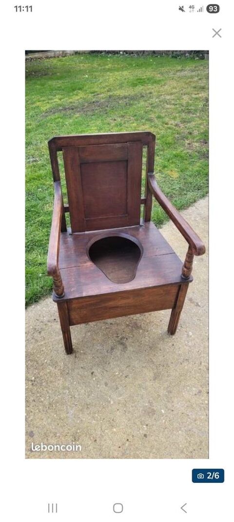 Chaise percée d'aisance bois Limoges (87)