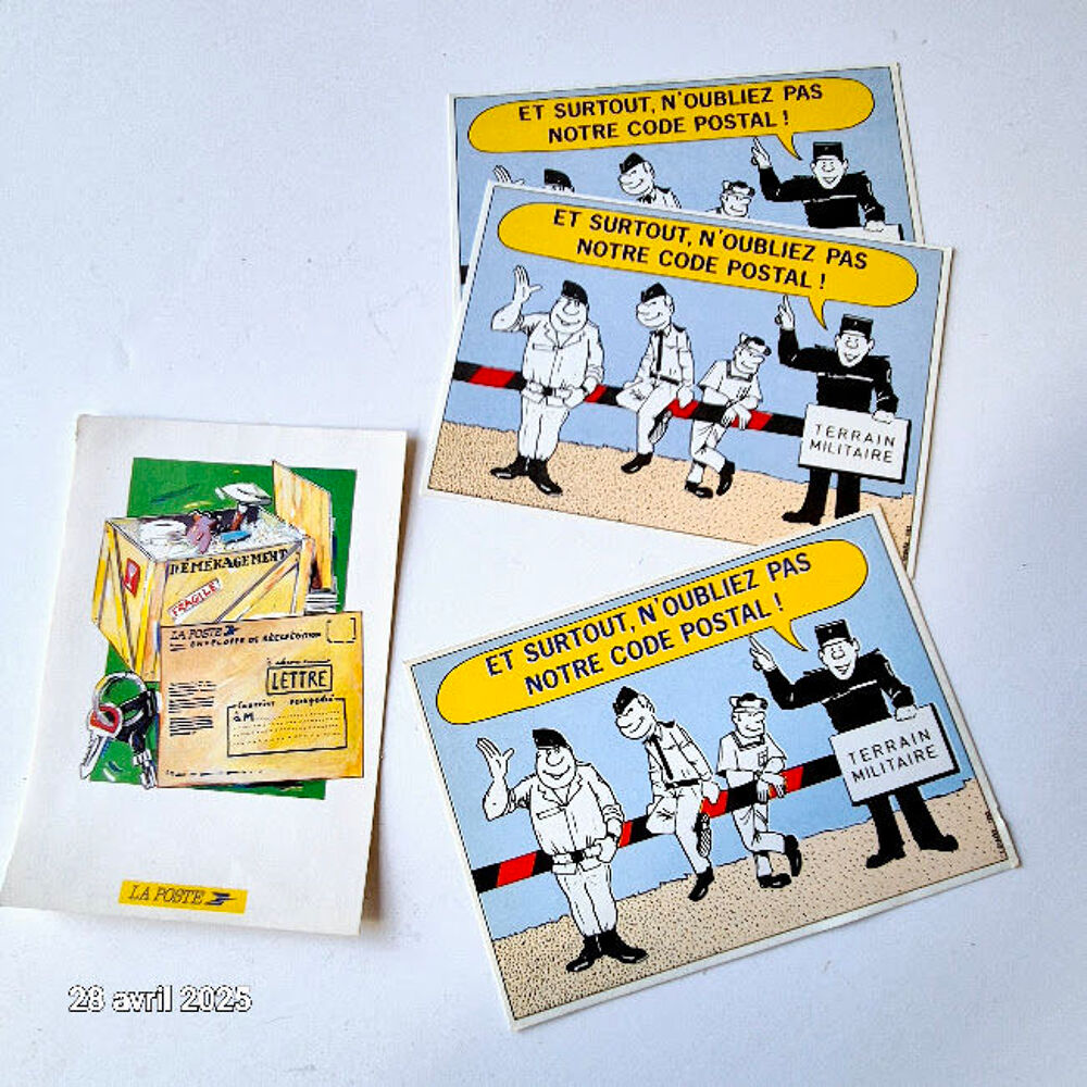 Lot de 4 cartes recto et verso d'une carte postale pour chan 