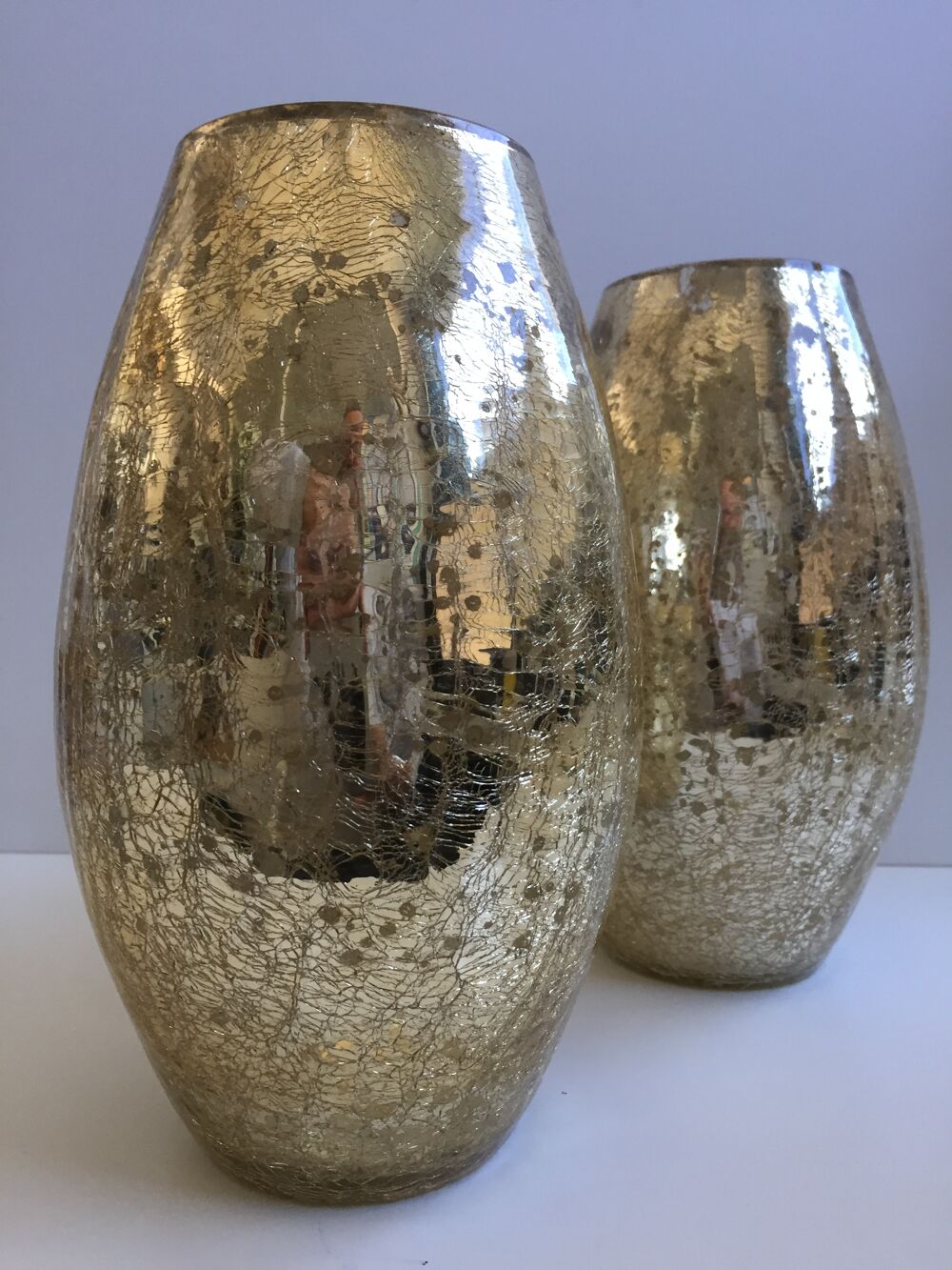 Vases Ovo&iuml;des Mercuris&eacute;s Craquel&eacute;s Design Moderniste Décoration