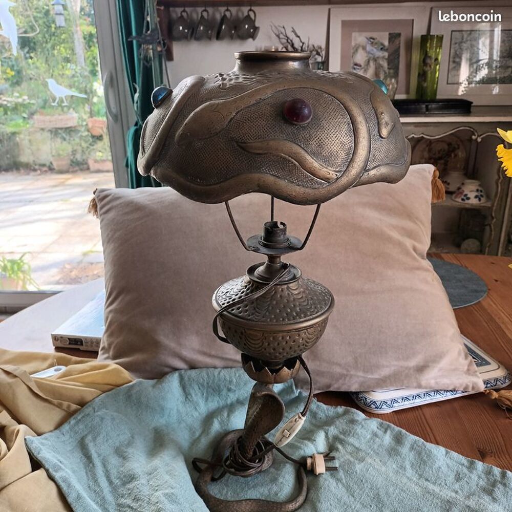 lampe serpent laiton cobra inde asie reptile indien animal Décoration
