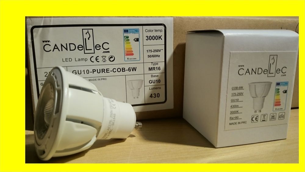 Lot de 25 Spots LED Ampoules MR16-Culot GU10 PURE COB 6W 430 Décoration