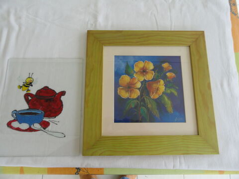 Cadre photo ( fleurs ) + peinture sur verre 16 Sablé-sur-Sarthe (72)