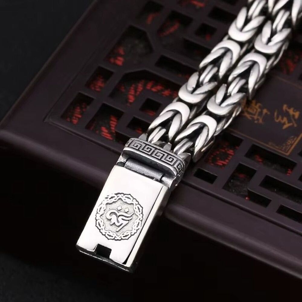Gourmette Authentique Tibet Argent S- 925 avec Certificat Bijoux et montres