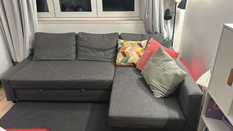 Canap�-lit IKEA FRIHETEN gris ? angle+coffre ? tr�s bon �tat 300 Vanves (92)