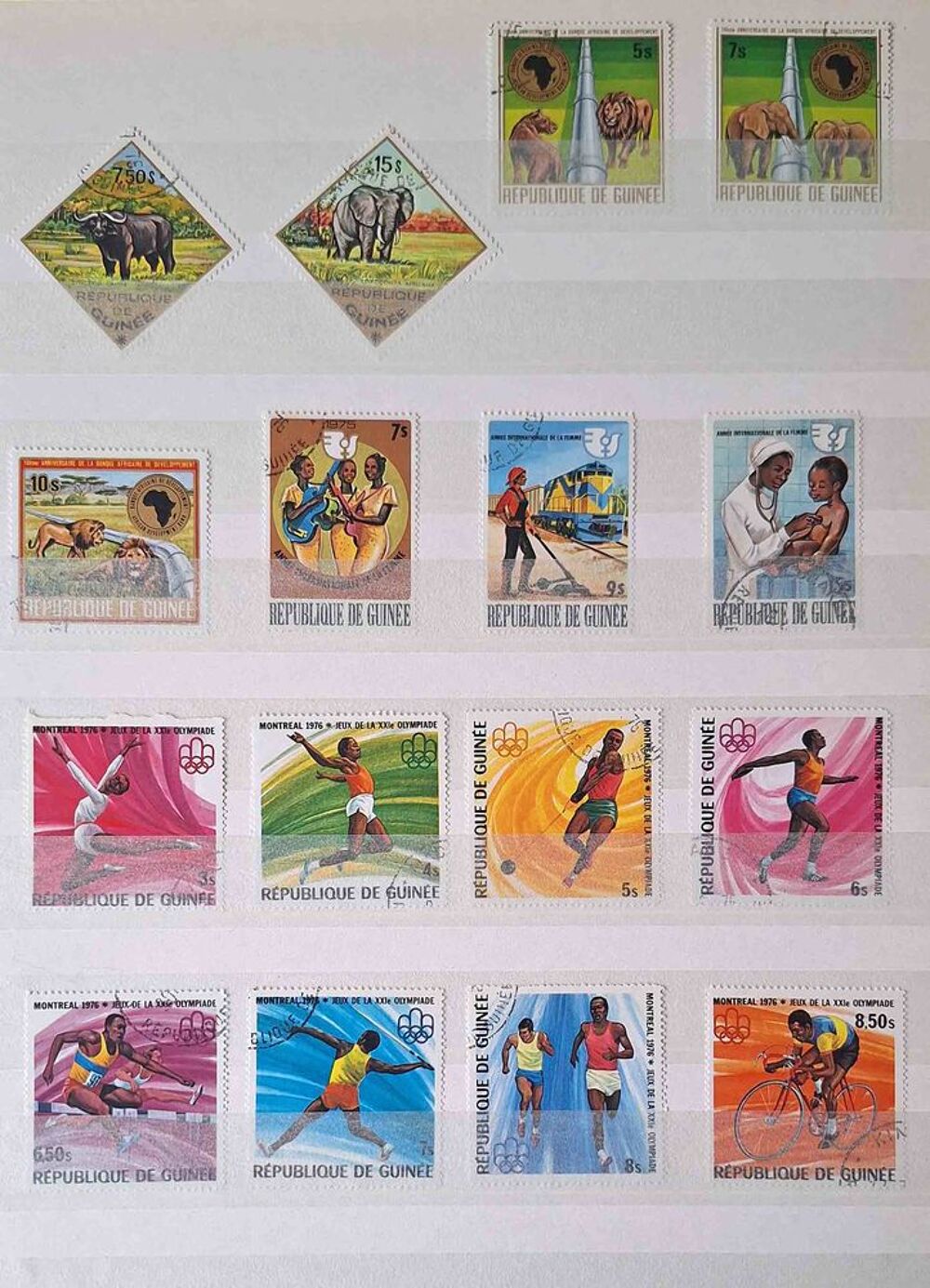 S&eacute;rie de timbres de collection de Guin&eacute;e 