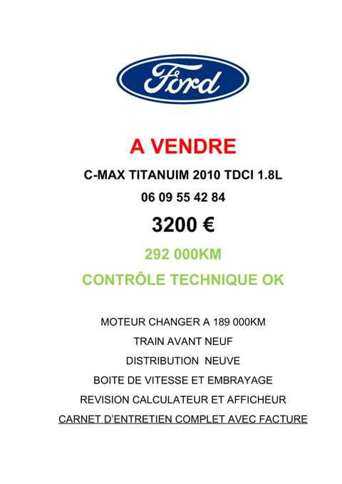 Ford C-max C-MAX 1.8 TDCi - 115 Titanium 2010 occasion Tourrette-Levens 06690