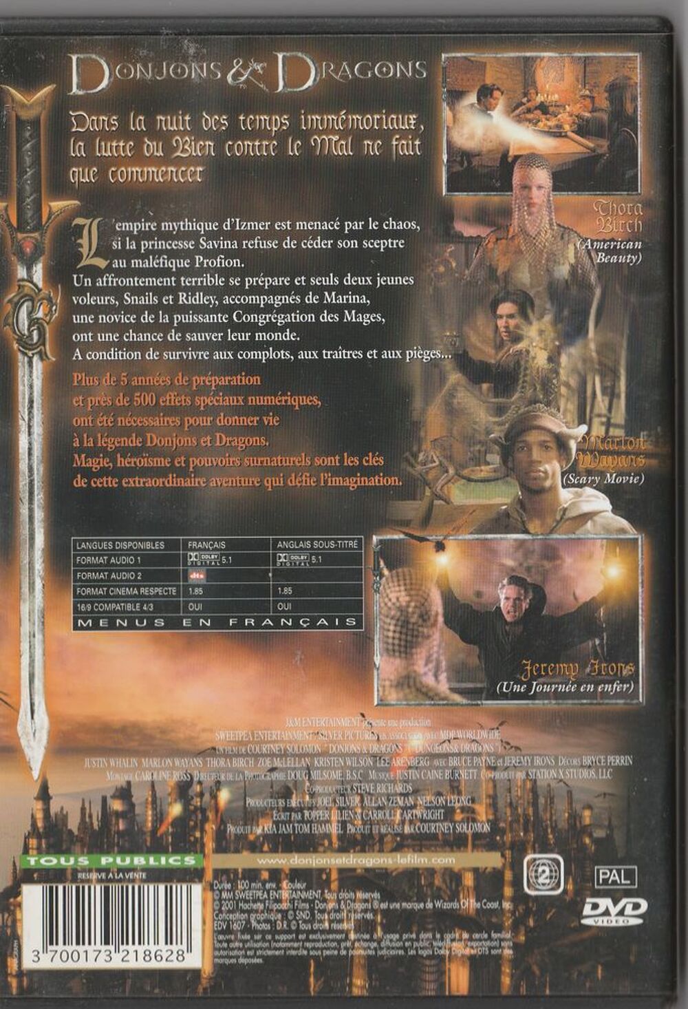Donjons et Dragons DVD et blu-ray