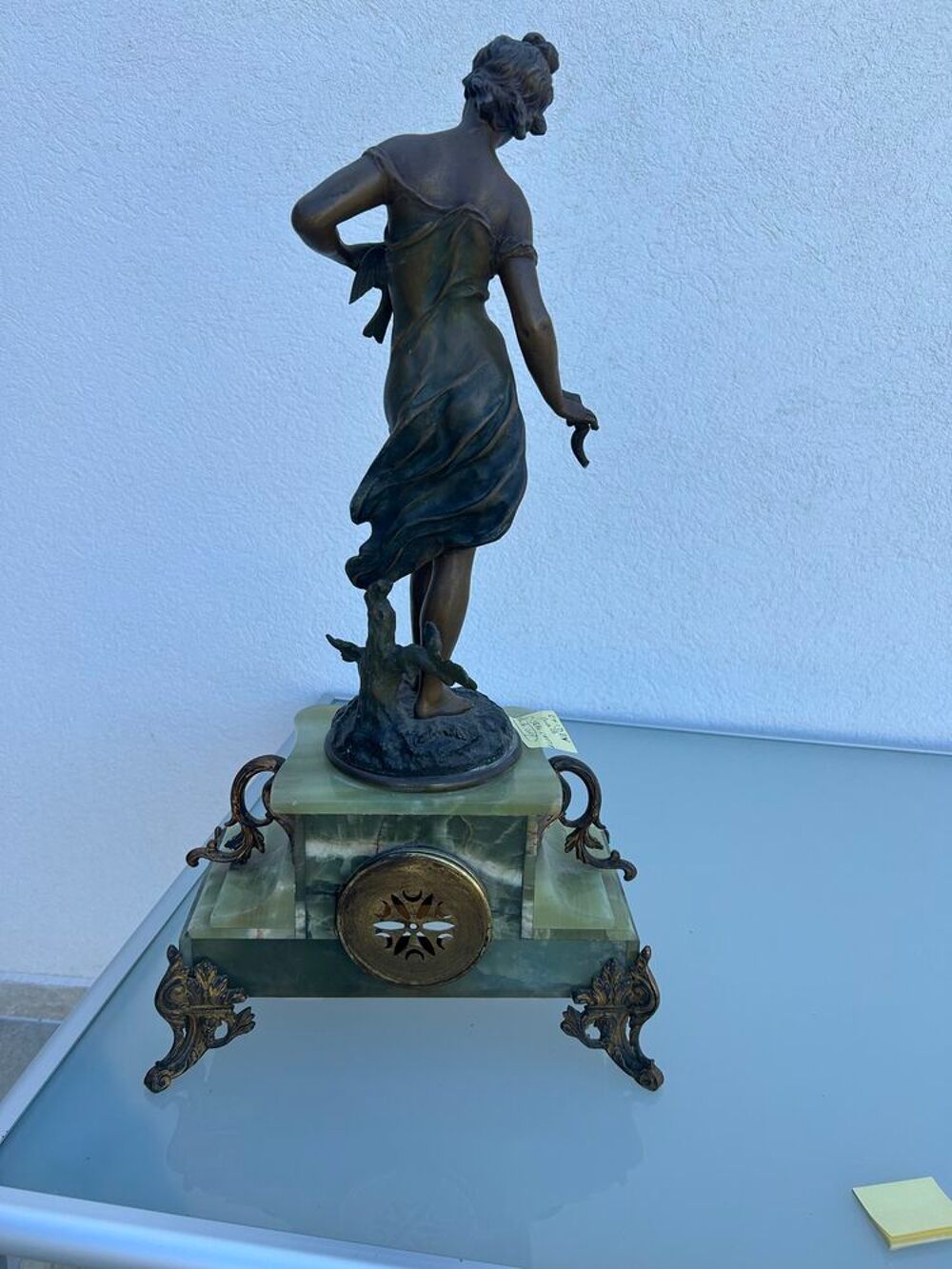 horloge avec statuette ancienne en marbre Bricolage