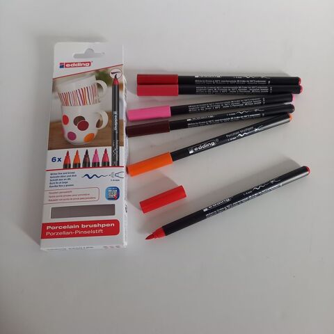 Feutre pointe pinceau pour porcelaine Edding lot de 6 couleu 10 Saumur (49)