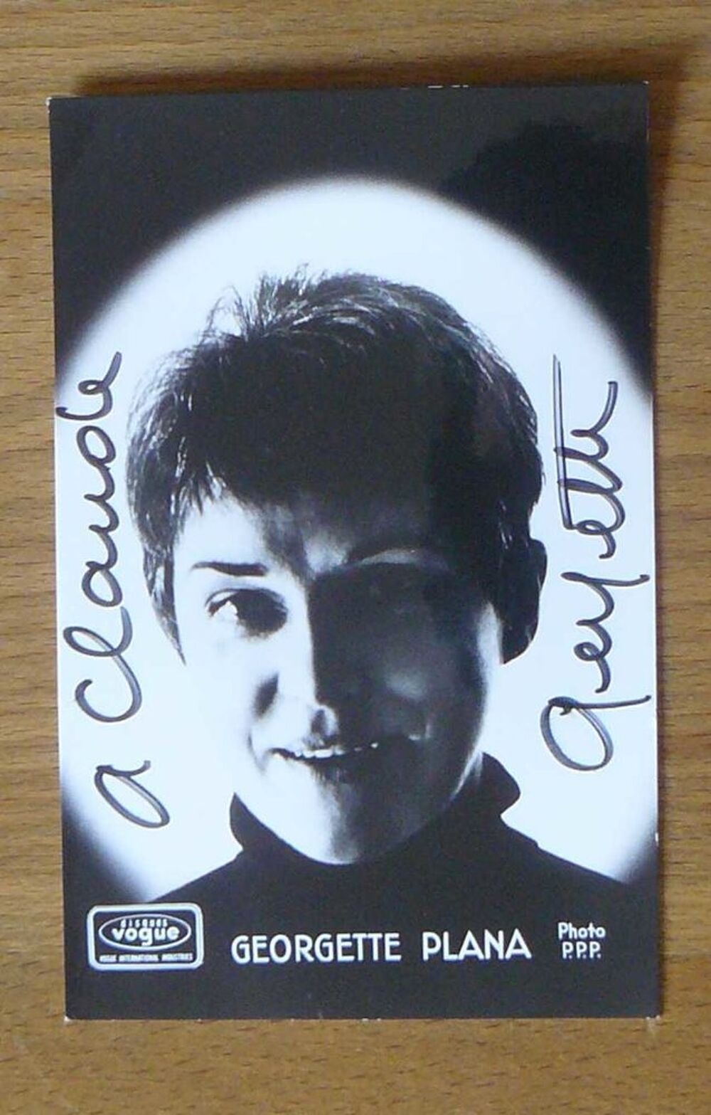 Autographe de Georgette PLANA sur carte VOGUE CD et vinyles
