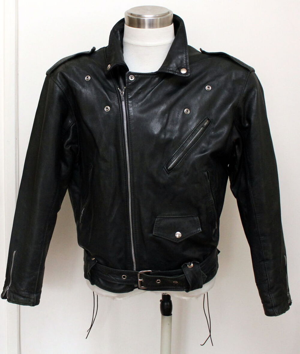 Blouson perfecto cuir vintage 80 T.L Vêtements