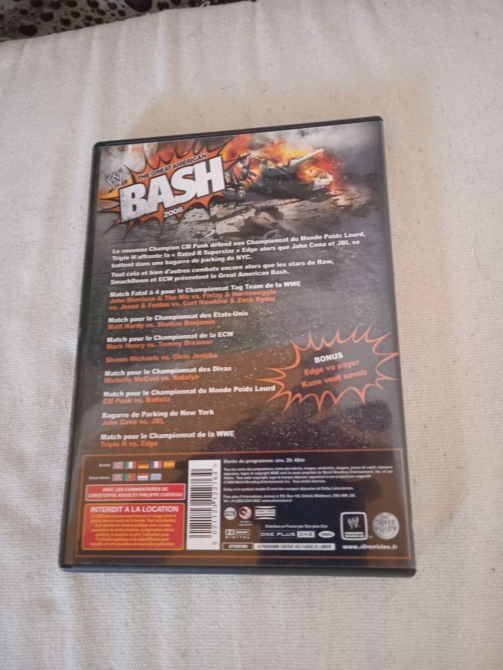 DVD The Great American Bash 2008
2008
Excellent &eacute;tat
En F DVD et blu-ray