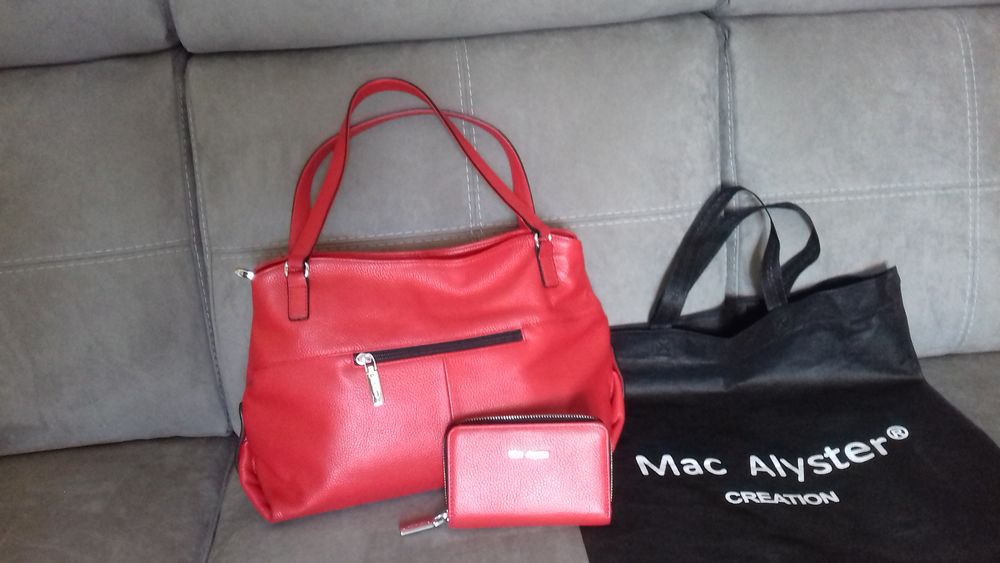 Tr&egrave;s beau sac Mac Alyster et compagnon cuir rouge NEUF Maroquinerie