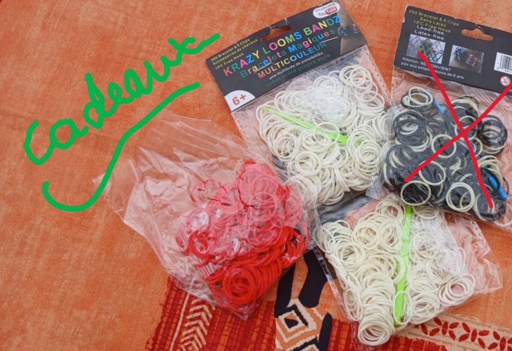 Lot n&deg;2 pour Fabriquer Bracelets Elastiques avec Clips, Etc. Jeux / jouets