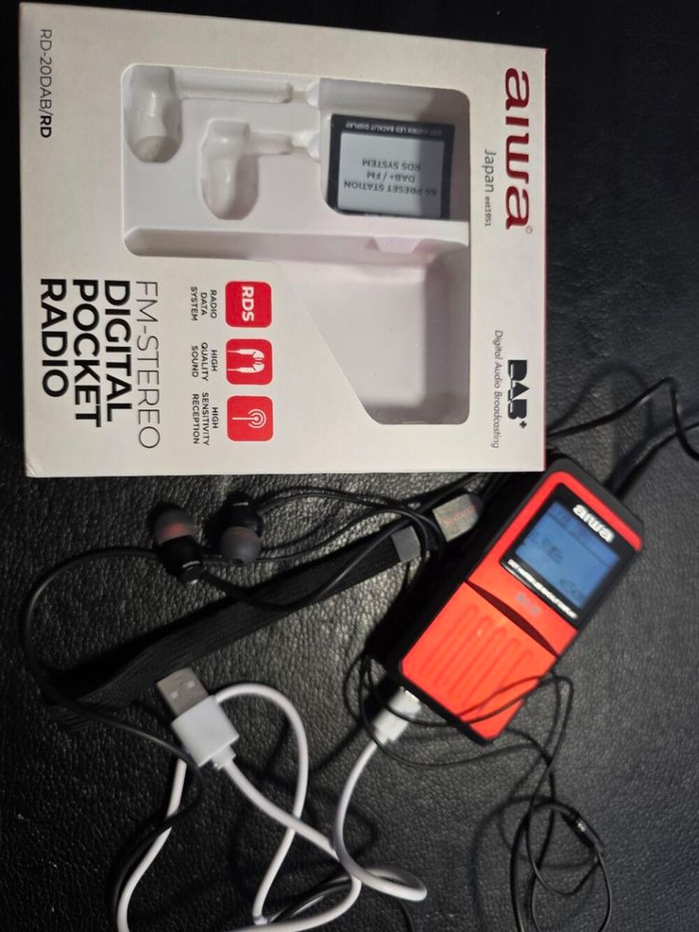 Mini DAB+ aiwa DAB+ / FM-RDS Pocket radio receiver + casque Audio et hifi