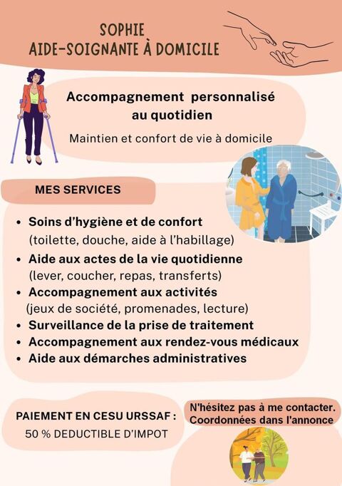 Aide-soignante &agrave; domicile 0 17230 Marans