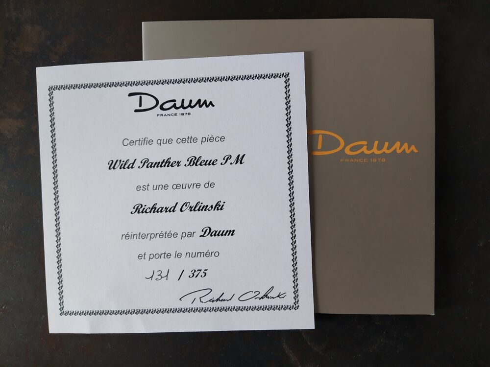 Panth&egrave;re Richard ORLINSKI DAUM Edition limit&eacute;e ! Décoration