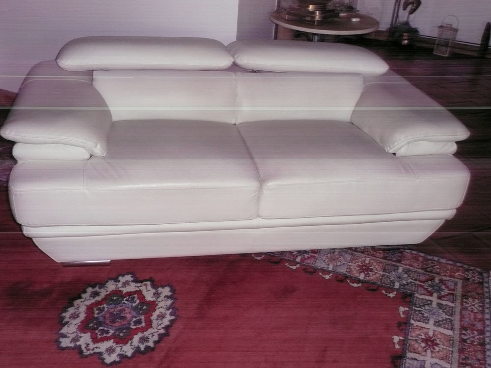 de deux canap&eacute; cuir blanc Meubles