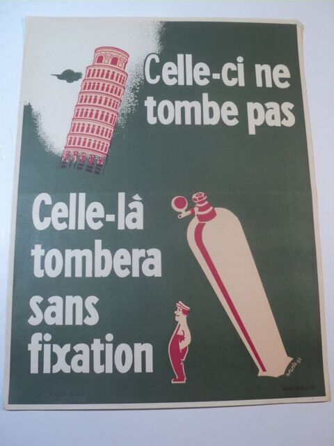 Ancienne Affiche S�curit� SNCF Dessin Wecoste 20 Loches (37)