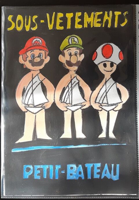 bl peinture - detournement - petit bateau par Mario Bros - s 4 Foug�res (35)