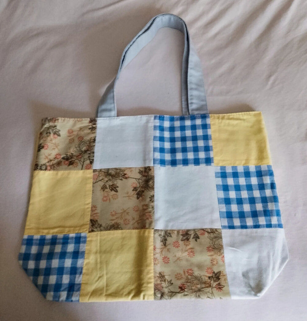 Sac patchwork fleurs et carreaux fait main Maroquinerie
