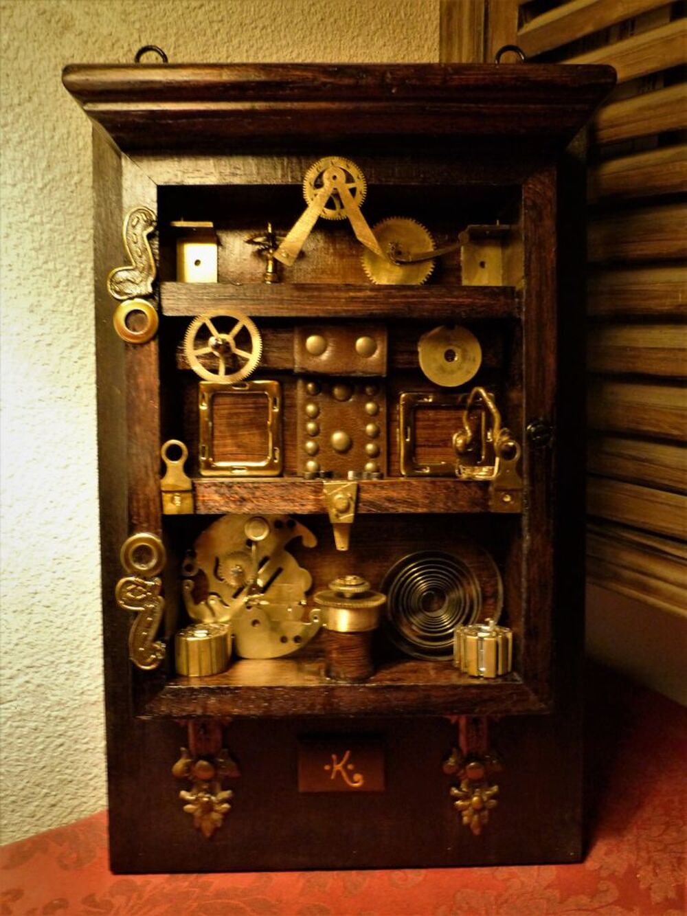 Petit Cabinet de Curiosit&eacute;s &quot;BRASS WORKSHOP&quot; Steampunk Dcoration