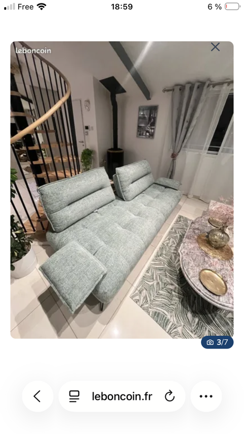 Canap� vert clair tissus 1200 L Estaque (13)