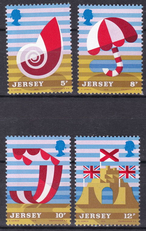 Timbres EUROPE-GB-JERSEY 1975 YT 113  116  1 Lyon 5 (69)