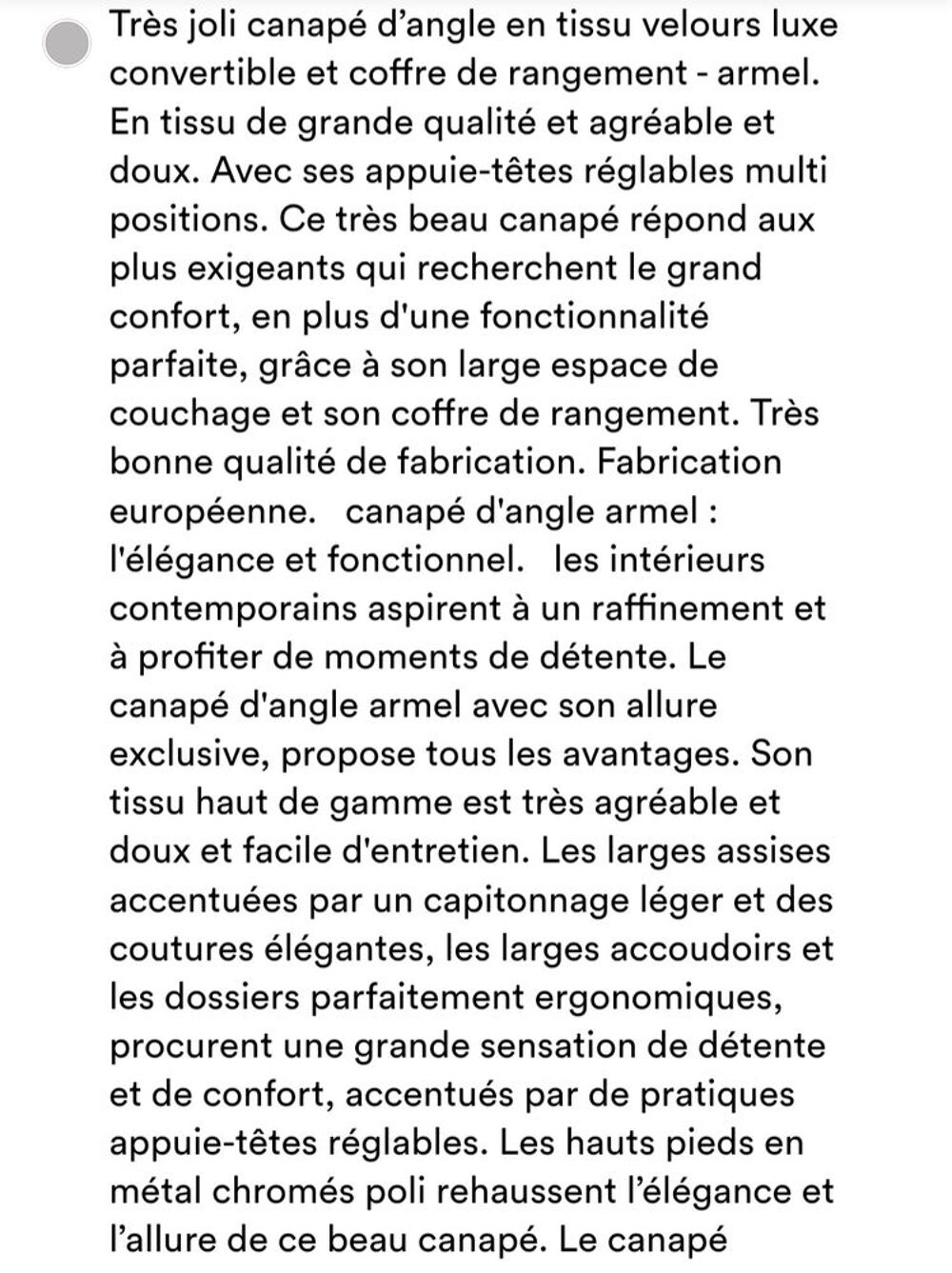 Canap&eacute; d'angle convertible avec coffre Meubles