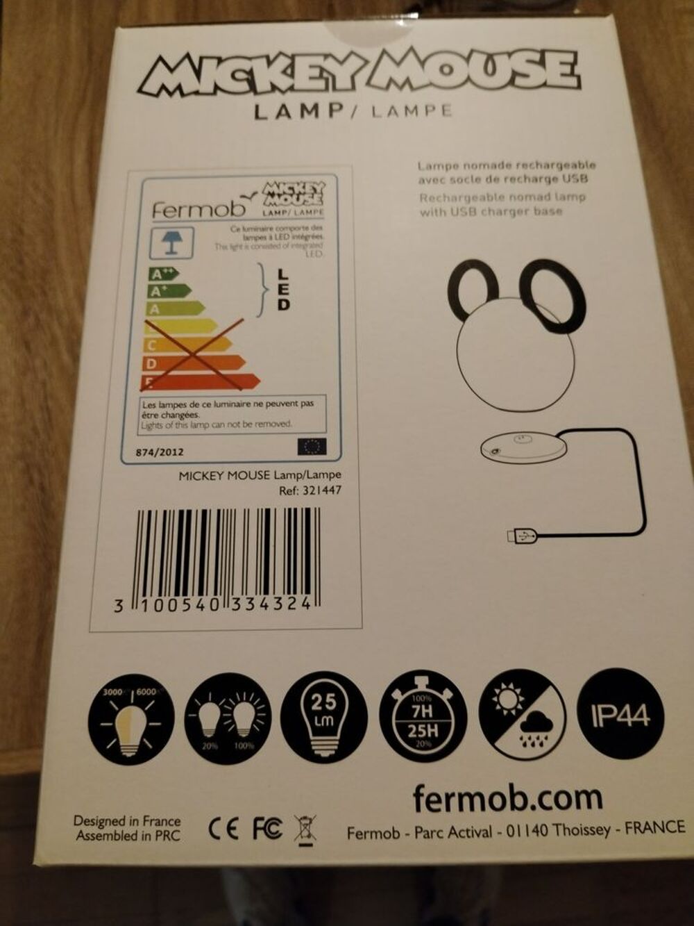 Veilleuse Mickey mouse Disney fermob Pu�riculture