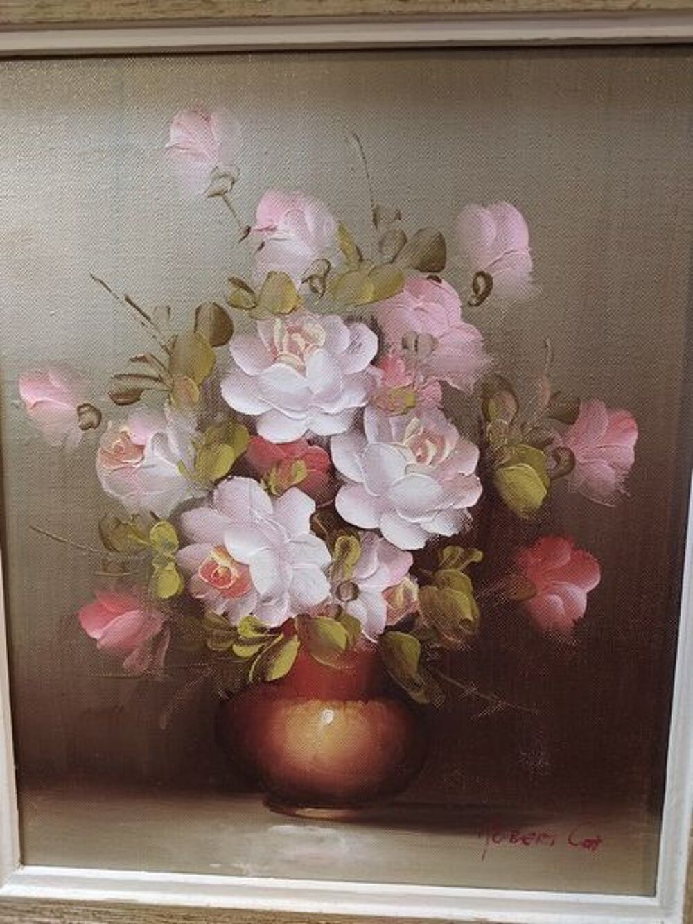 Tableau Bouquet de Fleurs Sign&eacute; Robert Cox Décoration