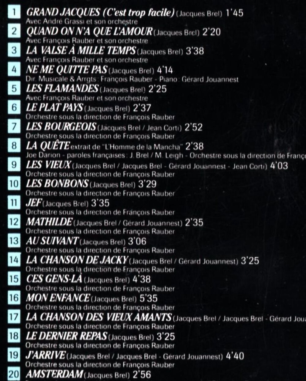 1 CDA BREL 20 titres
CD et vinyles