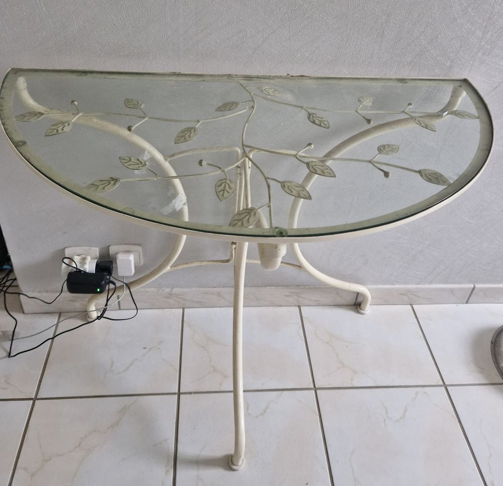 Console + miroir fer forg&eacute; Meubles