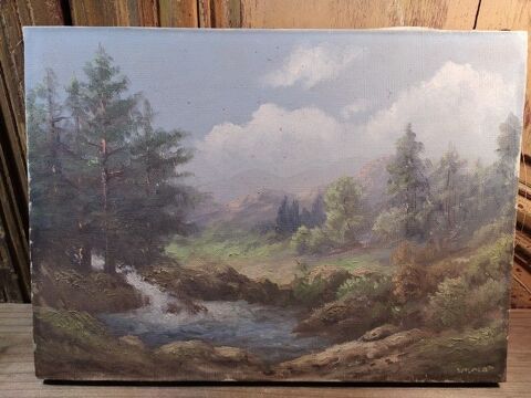 Tableau Paysage de Montagne Sign� 1 Loches (37)