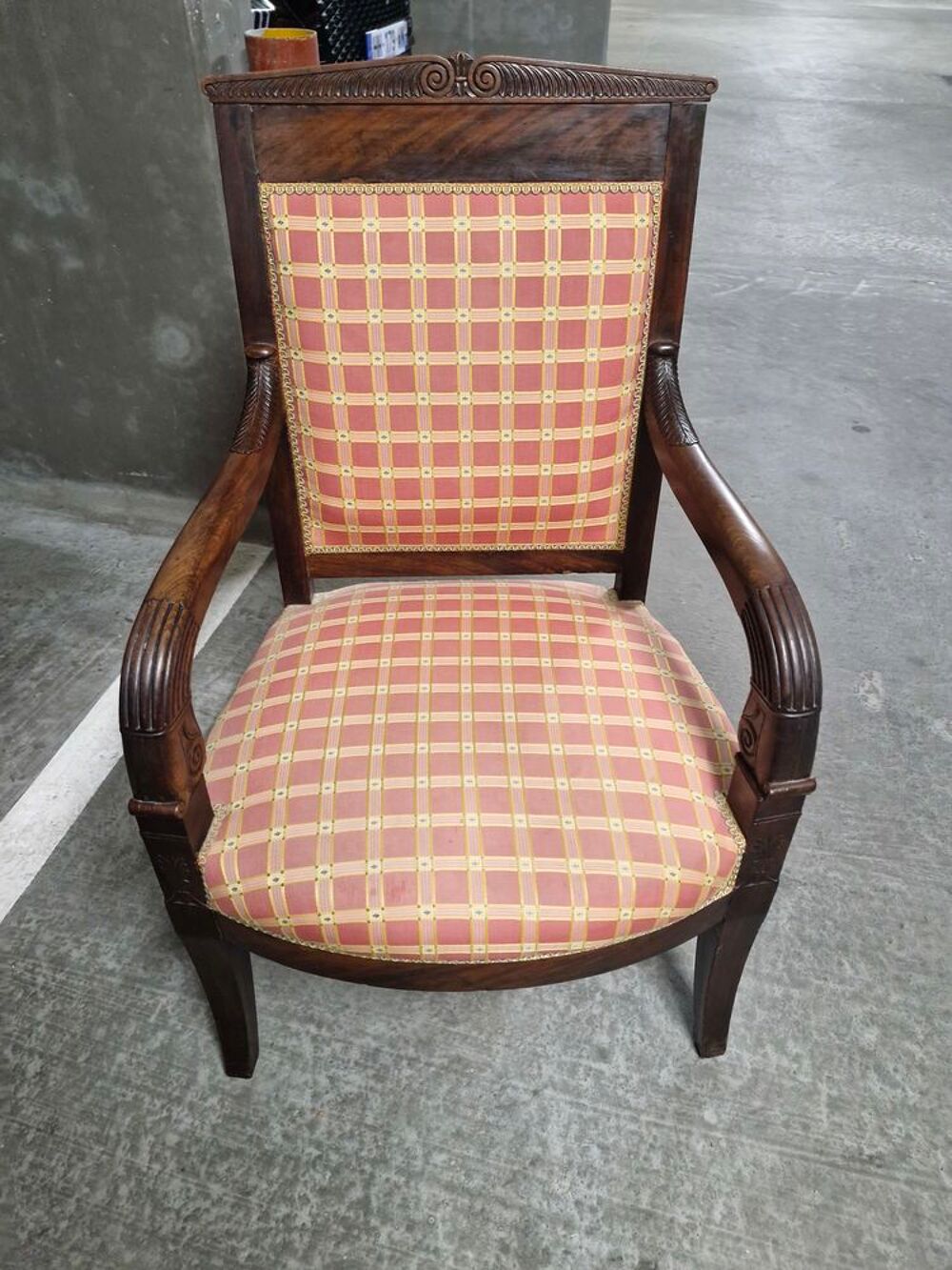 Paire de fauteuils style Empire en acajou - Tr&egrave;s belle quali Meubles