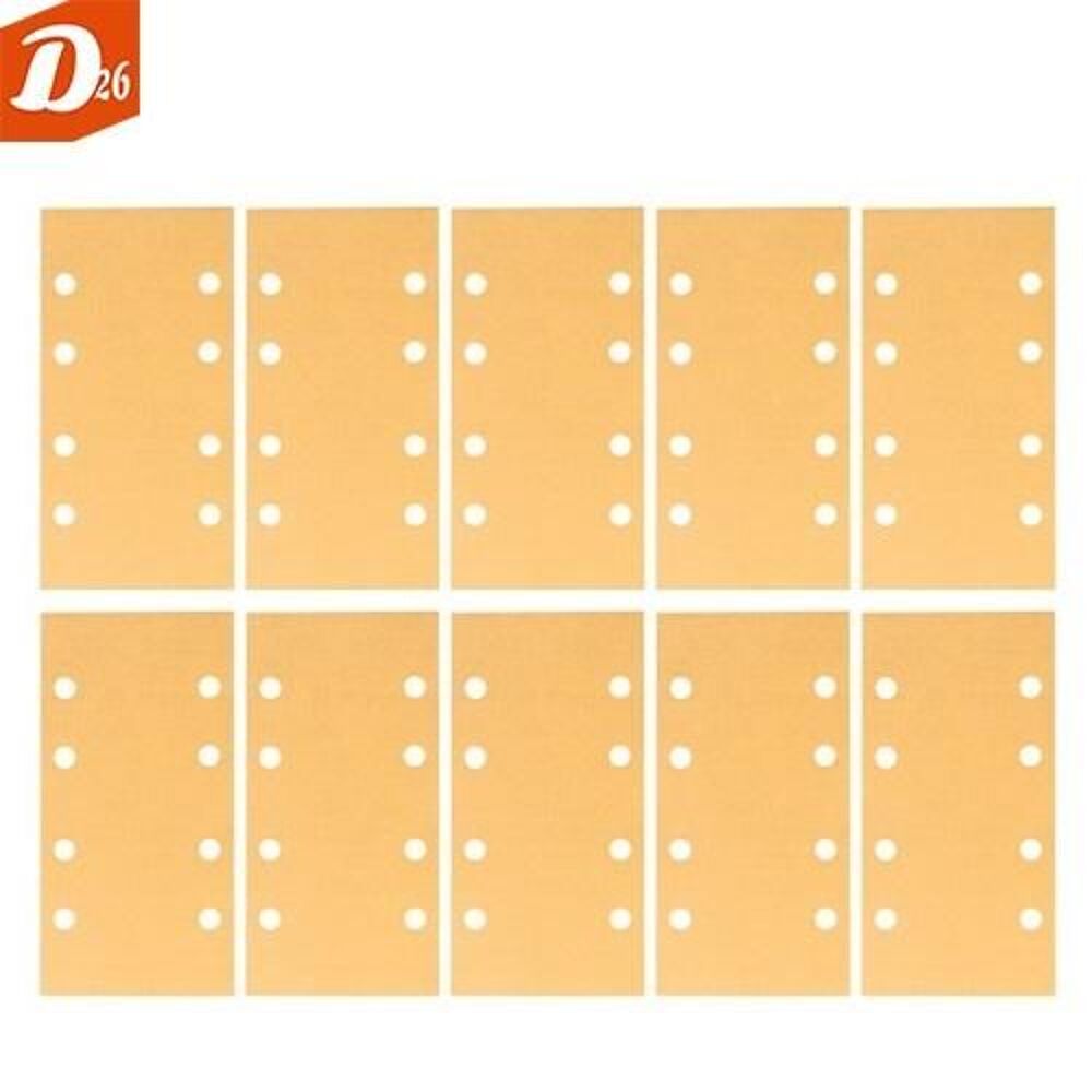   10 feuilles abrasives BOSCH 93x186mm 8 Trous Grain K240 P240 